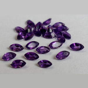 Pierres précieuses d'améthyste naturelle taille marquise, violettes, facettées, en vrac, pour la fabrication de bijoux, vente en gros, sur mesure, fabrication indienne - Product Image 1
