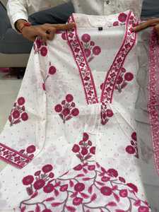 Traje Anarkali de Algodón Estilo Indio Tradicional con Dupatta de Diseñador para Mujer, Vestido de Fiesta para Mujer - Product Image 4