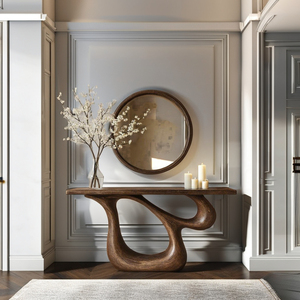 Mesa Consola de Madera Reciclada Hecha a Mano, Decoración Única para el Hogar, Mueble de Entrada Estilo Rústico para Comedor, Mesa Consola con Estilo Único - Product Image 3