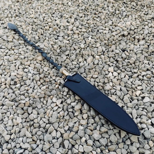 Lance de chasse en acier au carbone forgé avec fourreau en cuir, épée de camping - Product Image 6