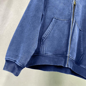 Sudadera con Capucha Unisex Extra Grande, Estilo Vintage, Lavada al Ácido, con Cierre Frontal, Logotipo Personalizado, Nuevo Modelo, Servicio OEM/ODM para Mujer - Product Image 4