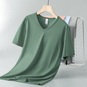 เสื้อยืดผู้ชายทรงเข้ารูป คุณภาพสูง ขายดี สีพื้น ผ้าฝ้าย 100% แขนสั้น ใส่สบาย สำหรับผู้ใหญ่ ขายออนไลน์ - Product Image 6