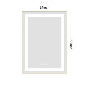 Specchio LED da Bagno 24 X 32 Pollici con Illuminazione Frontale e Posteriore, Montaggio a Parete, Cornice in Alluminio, Antiappannamento, Memoria 3 - Product Image 5