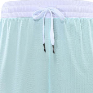 กางเกงบาสเก็ตบอลสั่งทำขายส่ง สีฟ้าอ่อน ผ้าตาข่าย ระบายอากาศได้ดี สำหรับผู้ชาย ออกกำลังกาย ฟิตเนส  รับสกรีนชื่อทีม ไซส์ใหญ่ - Product Image 2