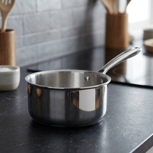 Factory Direct Stainless Steel Triply <b>Saucepan</b> 22cm Premium 304 Grade Cooking Pot Durable Design Custom OEM ODM - Product Image 1