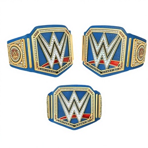 เข็มขัดแชมป์มวยปล้ำรุ่นยูนิเวอร์แซล จาคา สปอร์ต สีน้ำเงิน รุ่นที่ระลึก ทำจากโลหะผสม 3 มิติ หัวเข็มขัดอัตโนมัติ หนังวัว นุ่มสบาย - Product Image 1
