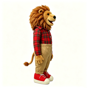 Dressed Plush <b>Lion</b> Hand Puppet with Plaid Shirt & Sneakers – Interactive Pretend Play <b>Toy</b> for Kids - Product Image 4