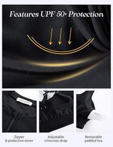 Custom Wholesale <b>3</b> <b>Piece</b> Women Rash Guard Swimsuit Protection Long Sleeve Zipper <b>Bikini</b> Modest Swimwear UPF50+ Eco-Friendly - Product Image 5