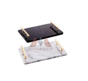 Prix d'usine OEM & ODM Plateau en marbre onyx personnalisé Plateaux de service alimentaires de haute qualité et de couleur unie les plus vendus - Product Image 3