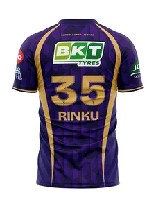 Maillot de cricket d'été imprimé KKR IPL 2026 Premium, personnalisé, respirant, à séchage rapide, en polyester, T-shirt de sport, édition fan RCB - Product Image 5