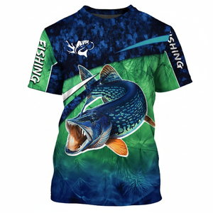 Faible MOQ, Modèle 2026, Qualité Supérieure, Chemise de Pêche Personnalisée à Col Rond, Vêtements de Pêche d'Extérieur en Polyester Sublimé, Fabricant - Product Image 3