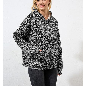 Cotton Fleece <b>Leopard</b> Hoodie Men Women Streetwear <b>Sweatshirt</b> Pullover Custom Logo OEM Bulk Supplier - Product Image 3