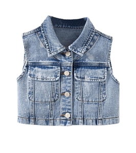 Chaleco Vaquero Personalizable para Niños, Sin Mangas, de Alta Calidad, Transpirable, de Algodón, Informal, de Invierno, a la Moda - Product Image 6