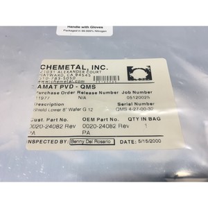 AMAT 0020-24082 PROTECCIÓN INFERIOR TIPO OBLEA DE 8" G-12, 153191 - Equipo y Piezas de Semiconductores de Confianza de la Marca Global Legacy - Product Image 3
