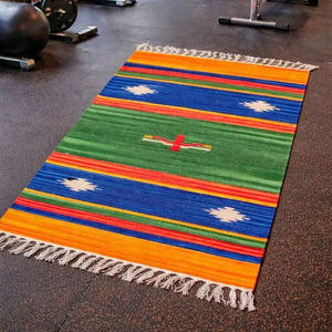 Alfombra/Corredor de Piso Moderno de Felpa Hecha a Mano de Algodón, Lavable a Máquina y Reversible, Grosor Personalizable para Viajes y Uso Doméstico - Product Image 1