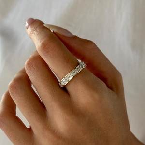 5 Carat Emerald Cut Lab Grown <b>Diamond</b> Eternity <b>Ring</b> , Half Bezel Set Emerald Cut Eternity Band , Art Deco Eternity Band Unique - Product Image 6