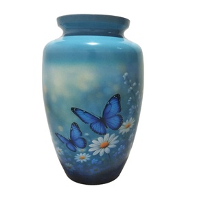 Lightweight Aluminum Urn for Human Ashes Adult Size - Easy Lift Metal Cremation Urn - Portable <b>Memorial</b> <b>Vase</b> for Funeral - Product Image 1