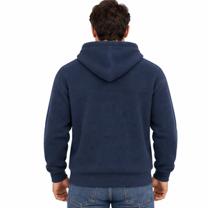 Sweat-shirt à capuche en maille gaufrée pour homme, pull thermique à manches longues, décontracté, streetwear, sports d'hiver, personnalisable, vente en gros, mode - Product Image 4