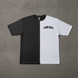 New Fashionable Oversized Loose Fit Men's T-Shirts Custom Embroidered Logo Short Sleeve Eco-Friendly 2 tone hip hop man tee - Product Image 2