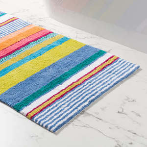 Tapis de bain moderne à rayures, 1600 GSM, design tufté, écologique, 100% coton, avec support en silicone, prix avantageux - Product Image 6