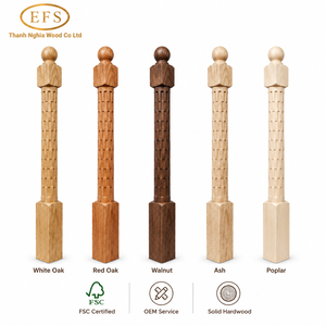 Postes de Escalera de Madera Maciza EFS, Roble Blanco, Roble Rojo, Nogal, Fresno, Álamo, Piezas Modernas para Escaleras, Duraderas, Certificadas por FSC, NP05 Vietnam - Product Image 1