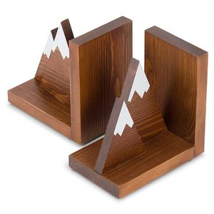<b>Rustic</b> Bamboo Square Art Deco Eco-Friendly Desktop Bookends Metal Storage Organizer Decorative Book Holder Pen Pencil <b>Desk</b> - Product Image 3