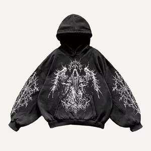 เสื้อฮู้ดดี้ผู้ชายคุณภาพสูงทรงโอเวอร์ไซส์จาก Up-Felt-Impex พร้อมลายพิมพ์ DTG แขนยาว มีเชือกผูก และคุณสมบัติซักแห้ง - Product Image 1