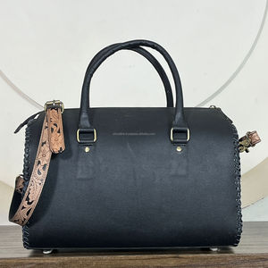 Handcrafted Cherry Design <b>Tooled</b> Genuine <b>Leather</b> Travel Duffel Bags Large Capacity New Fashion Overnight Weekender Luggage Bags - Product Image 5