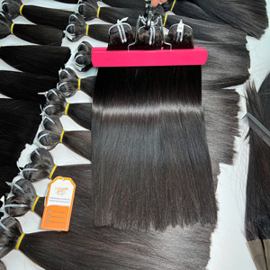 Superdescuento para Navidad, cabello crudo vietnamita sin procesar, cabello virgen recto de hueso sedoso Natural, paquetes de cabello doble dibujado - Product Image 3