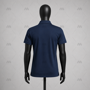 เสื้อโปโลชายสั่งทำขายส่ง สีกรมท่า แขนสั้น ซิป ¼  แห้งเร็ว ระบายอากาศได้ดี ชุดกีฬา สกรีนโลโก้ได้ รับผลิตแบบ OEM ODM - Product Image 6