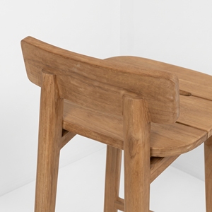 Tabouret de bar contemporain en teck massif de qualité supérieure, résistant aux intempéries, pour villa, café, bistrot, terrasse, Jepara OEM - Product Image 5