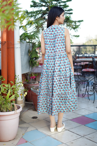 Vestido de Verano de Algodón Estampado a Mano para Mujer, 100% Sostenible, Largo Maxi, Diseño Sólido para la Temporada de Otoño/Verano - Product Image 6