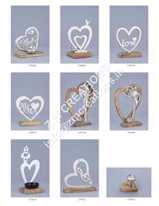<b>Black</b> Ring Metal & Wood Christmas Home Decor Showpiece <b>Ornament</b> Sculpture Heart Wholesale Customizable Sizes Eco Friendly - Product Image 2