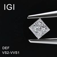 Pierre précieuse de laboratoire de qualité supérieure, taille Princesse, couleur D, clarté VVS2 VS1, certifiée IGI, modèle RI-354, pour la fabrication de bijoux, beauté rare