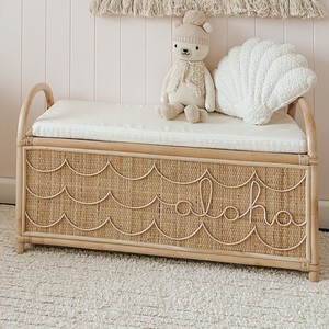 Home organization woven rattan trunk box large laundry <b>toy</b> <b>storage</b> trunks seashell chest <b>basket</b> - Product Image 4