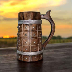 Taza de Madera Clásica Hecha a Mano Personalizada para el Hogar, Oficina u Hotel, Taza de Cerveza de Madera, Taza de Té con la Mejor Calidad, Mayorista de la India - Product Image 1