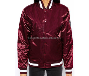 แจ็กเก็ตเบสบอลผ้าซาตินสำหรับผู้ชายผู้หญิงแจ็กเก็ตผ้าซาตินทีมตัวแทนดีไซน์ใหม่ - Product Image 4