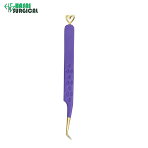 แหนบต่อขนตาแบบมืออาชีพ รูปทรงหัวใจ ปลายตรงและปลายไฟเบอร์ 45 องศา โดย Hasni Surgical - Product Image 1