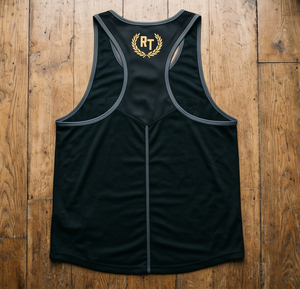 Regal Three <b>Men's</b> Racerback Tank Top Black Gold Logo Quick Dry 100% Polyester Casual Sportswear <b>Singlet</b> Tops <b>Men</b> - Product Image 2