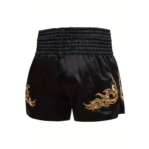 Shorts de boxeo Muay Thai MMA de nailon con logo personalizado, lisos, al por mayor, pantalones cortos de boxeo tailandés. - Product Image 4