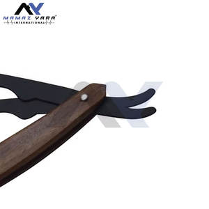 Navaja de Afeitar Profesional con Mango de Madera de Color Natural y Cuchilla Intercambiable, con Logotipo Personalizado, Navaja Recta Premium - Product Image 5