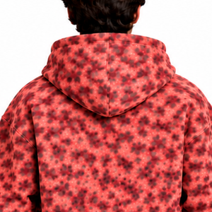 Coral <b>Leopard</b> <b>Print</b> <b>Hoodie</b> Oversized Pullover Streetwear Sweatshirt Heavyweight Fleece Kangaroo Pocket Casual Streetwear Top - Product Image 4