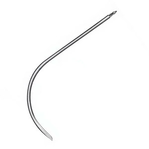 Aiguille de Redon 19,5 cm (7-3/4 pouces) 12 Charr, entièrement courbée, à pointe de couteau, extrémité filetée, instrument chirurgical pour procédures médicales - Product Image 6