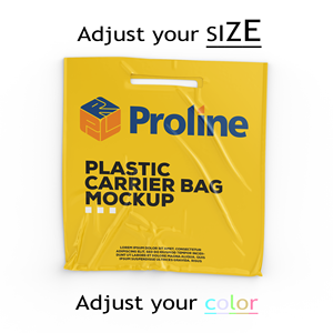 Diseño de logotipo personalizable, bolsas de compras con asa troquelada LDPE, equipaje de mano de plástico Beige esmerilado blanco para prendas y ropa - Product Image 5