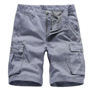 Pantalones Cortos Cargo Negros para Hombre, Estilo Boyfriend, Cintura Media, Casuales, para Verano e Invierno, con Múltiples Bolsillos, Estilo Denim Tejido - Product Image 1
