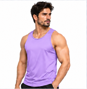 Débardeur sans manches pour hommes, respirant, pour l'été, la gym, le fitness, séchage rapide, vêtements de sport, grandes tailles, logo et couleur personnalisés, vente en gros - Product Image 5