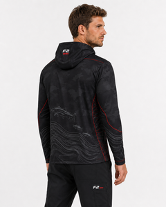 Sweat à capuche de pêche unisexe F2 WIN noir à imprimé animal par sublimation, séchage rapide, UPF 50, veste pull 100% polyester personnalisable - Product Image 3
