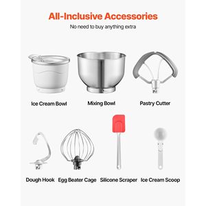 1.8 Qt. Capacity Electric Stand Mixer 6-Speed Ice <b>Cream</b> <b>Maker</b> LED Digital Display Timer Mixing Paddle Dough Hook Ice <b>Cream</b> <b>Maker</b> - Product Image 6