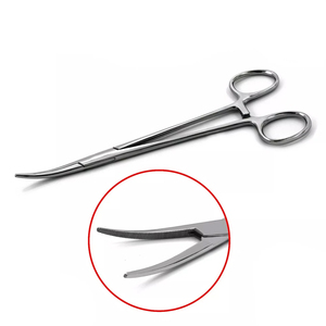Pince hémostatique vétérinaire incurvée en acier inoxydable de 18 cm, à long manche, instrument chirurgical de serrage pour la chirurgie animale - Product Image 4