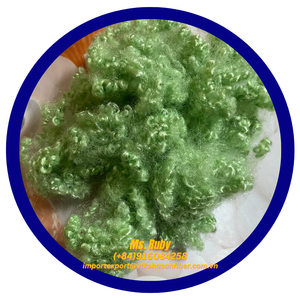 Fibre de polyester creuse siliconée recyclée HCS verte à bas prix, conforme à la norme GRS, pour le rembourrage de jouets et d'oreillers - Product Image 2